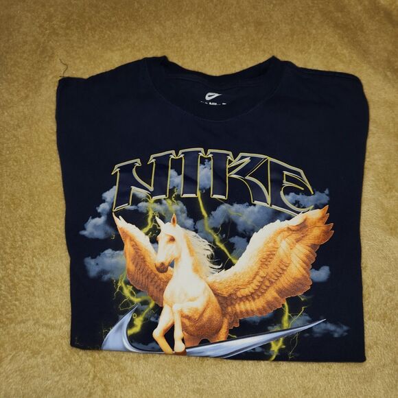 The Nike Tee Kids L Takedown Dark Navy T Shirt Pegasus Graphic - Picture 5 of 5